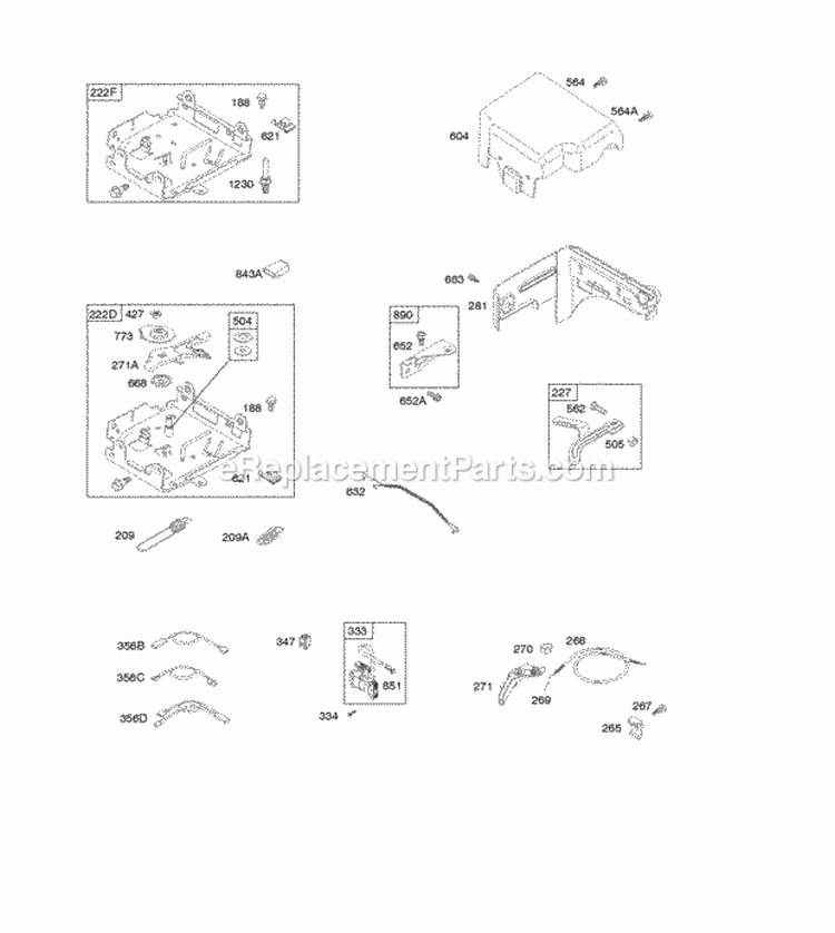 Controls Governor Spring Ignition Diagram and Parts List for 121132-4138-B8  Briggs and Stratton Engine